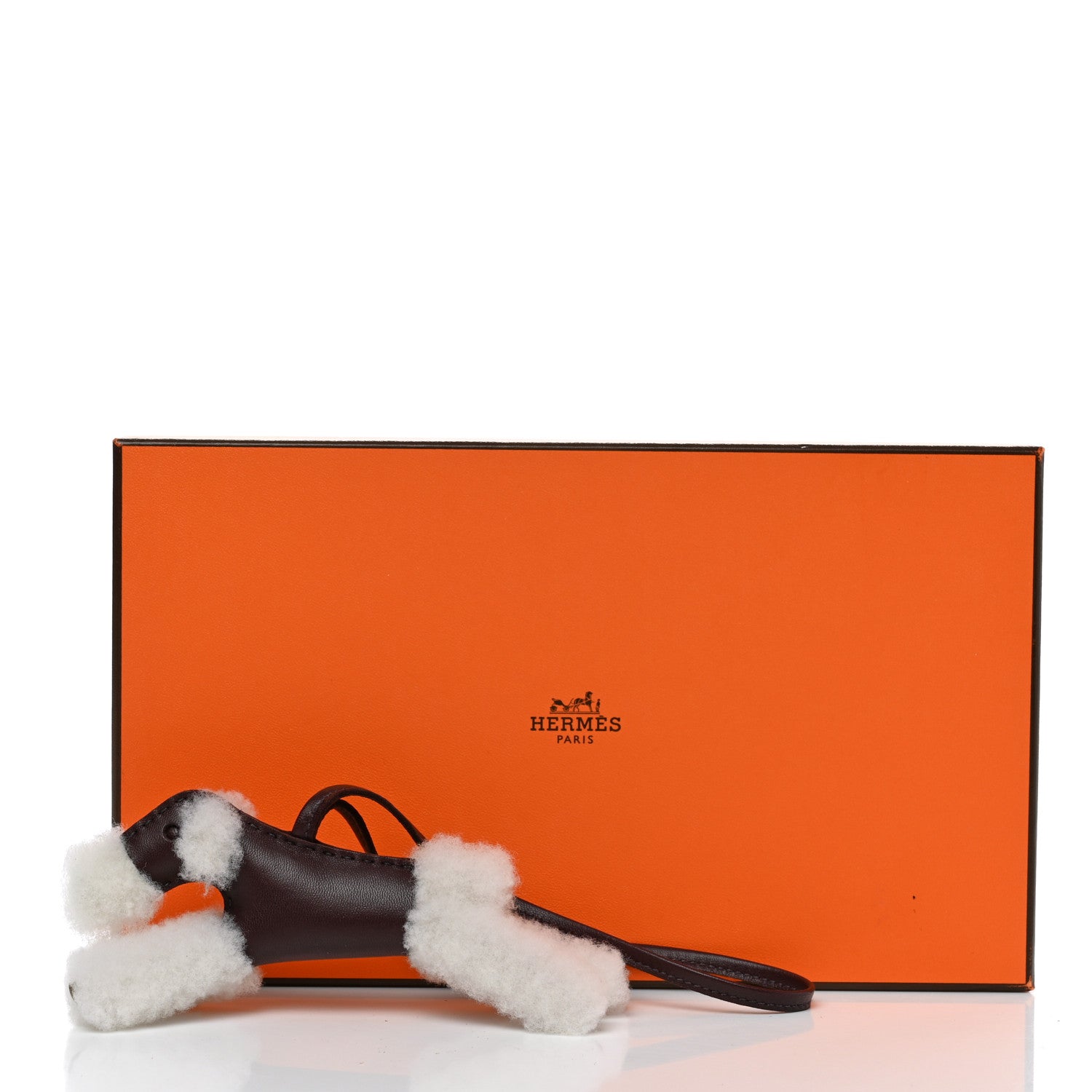Hermes Milo Lambskin Shearling Budy Charm Rouge H 5 of 5