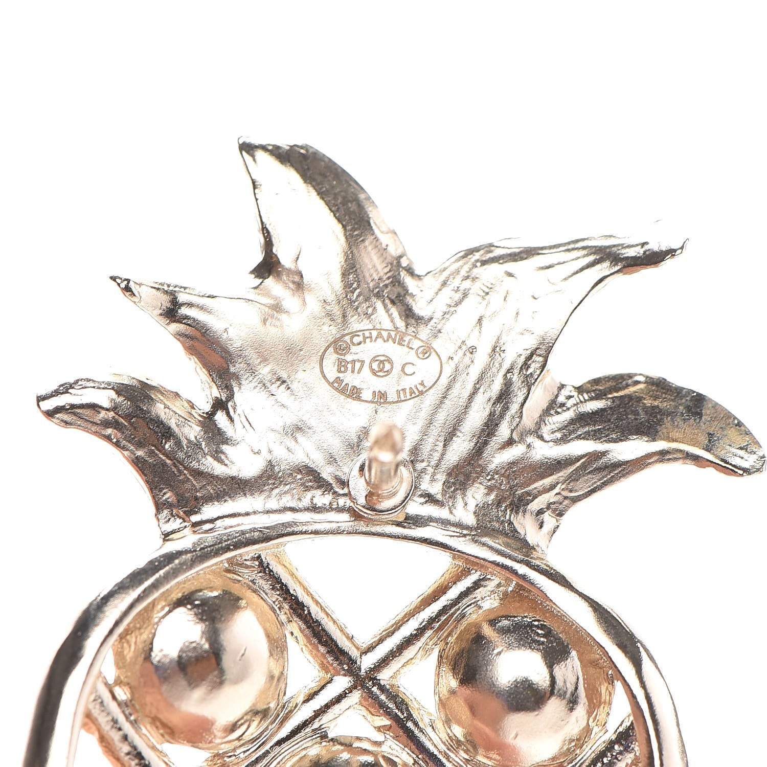 Chanel Pearl Pineapple Brooch Gold 6 of 7