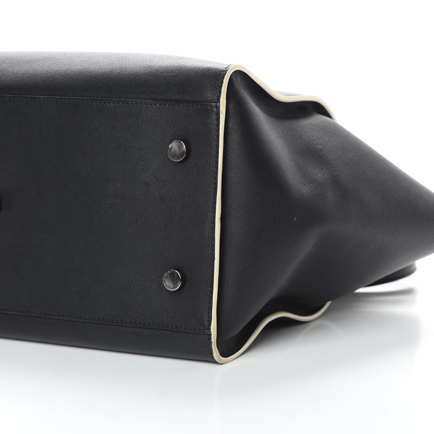 Calfskin Small Monogram Downtown Cabas Black White