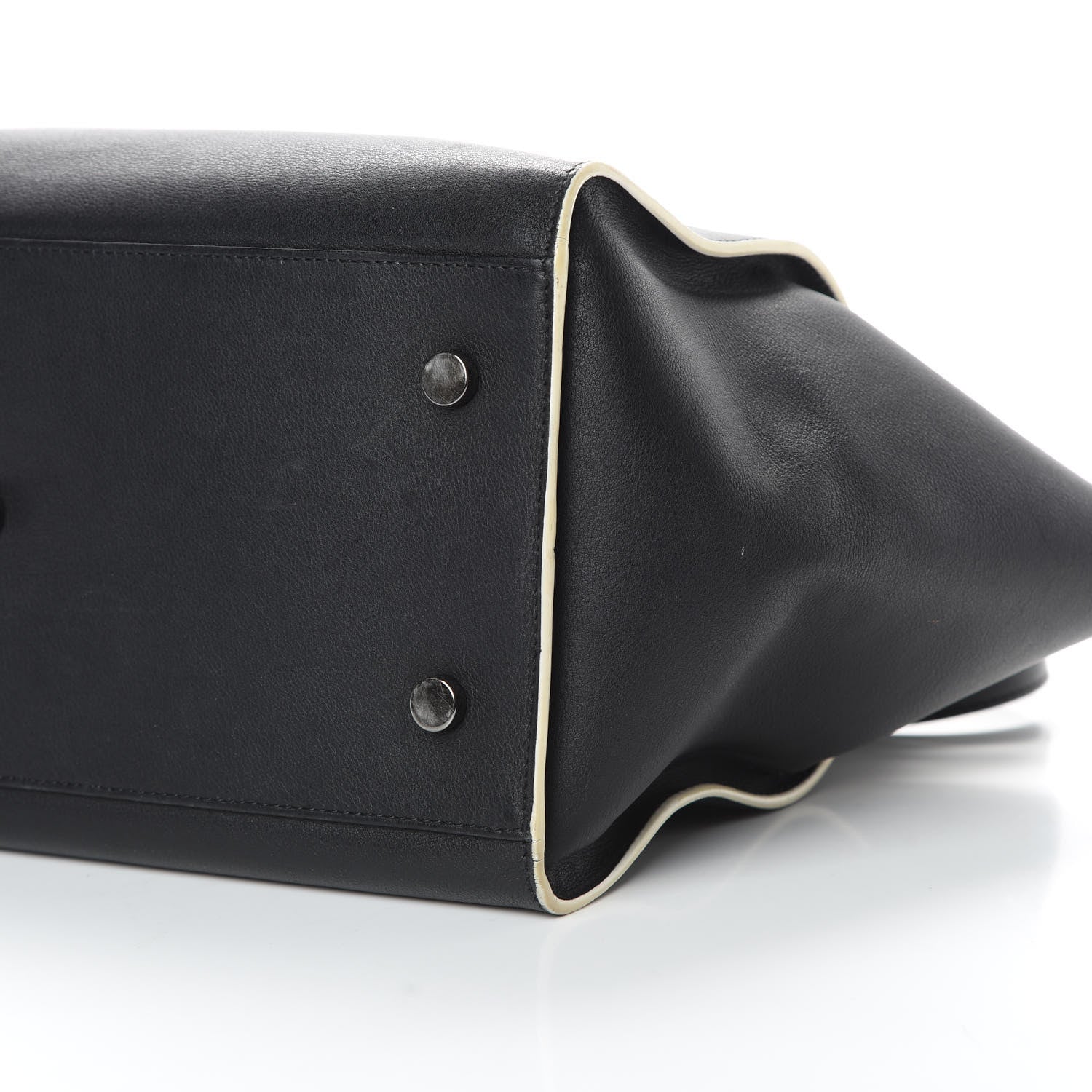 Saint Laurent Calfskin Small Monogram Downtown Cabas Black White 11 of 17