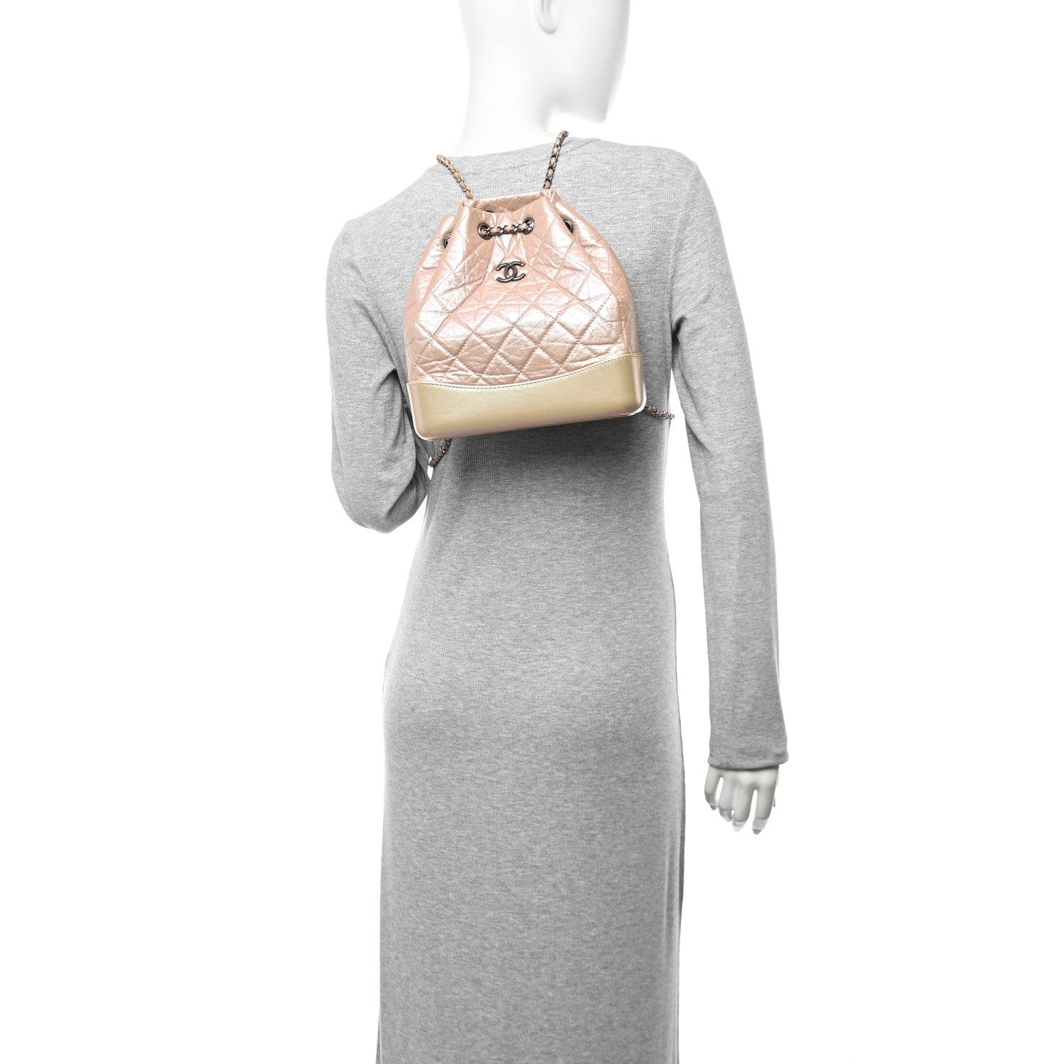 Chanel Iridescent Lambskin Calfskin Small Quilted Gabrielle Backpack Light Pink 2 of 11
