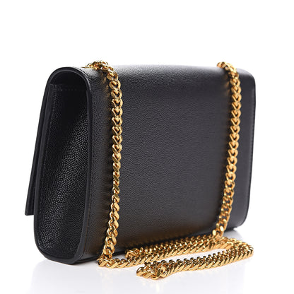 Saint Laurent Grain De Poudre Small Monogram Kate Satchel Black 2 of 9