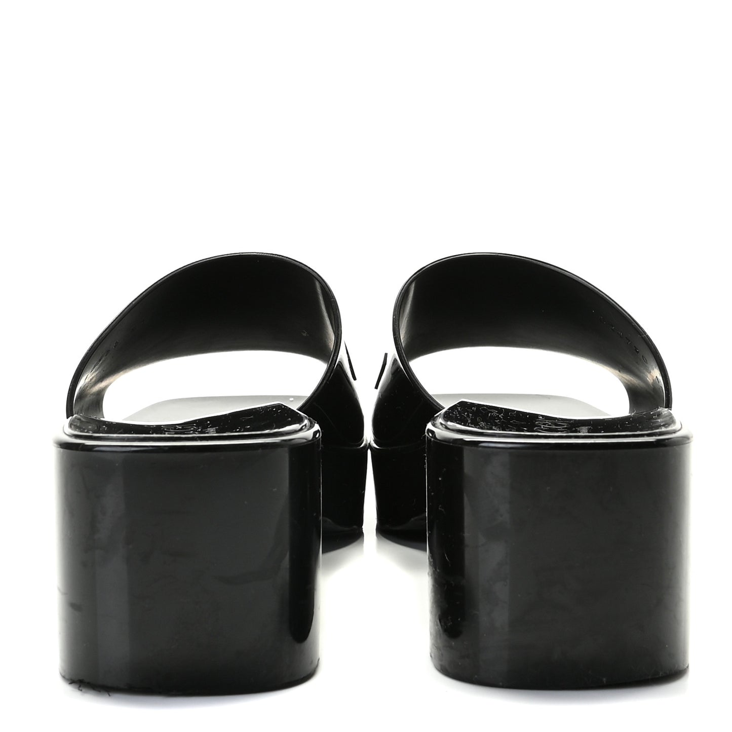 Rubber Gucci Logo Womens Platform 20/60mm Slide Sandals 41 Black