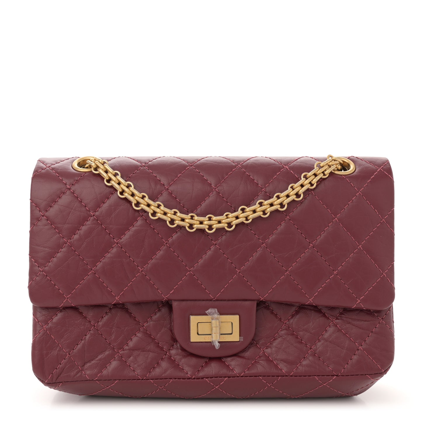 Aged Calfskin Quilted 2.55 Reissue 225 Flap Burgundy