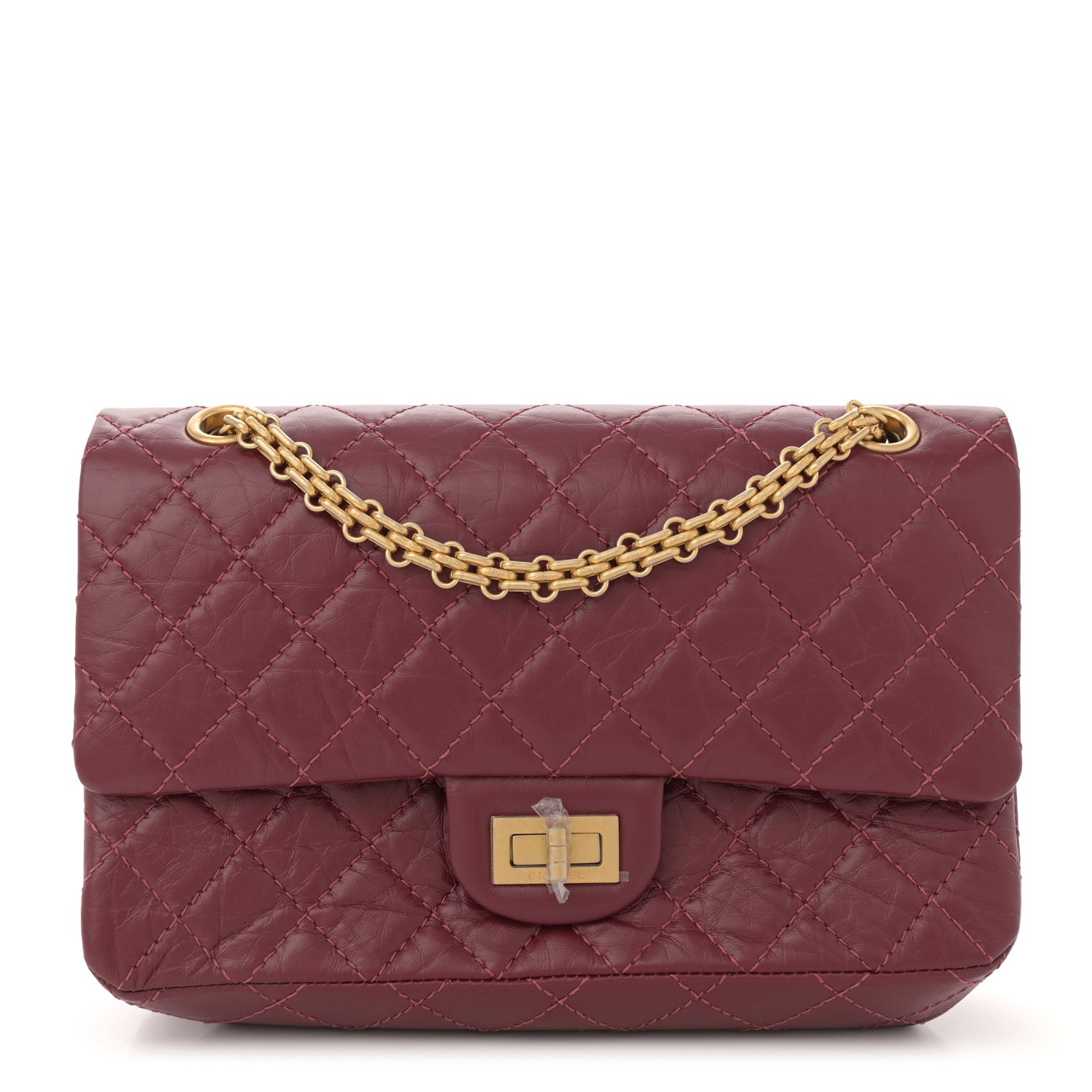 Chanel Aged Calfskin Quilted 2.55 Reissue 225 Flap Burgundy 1 of 12