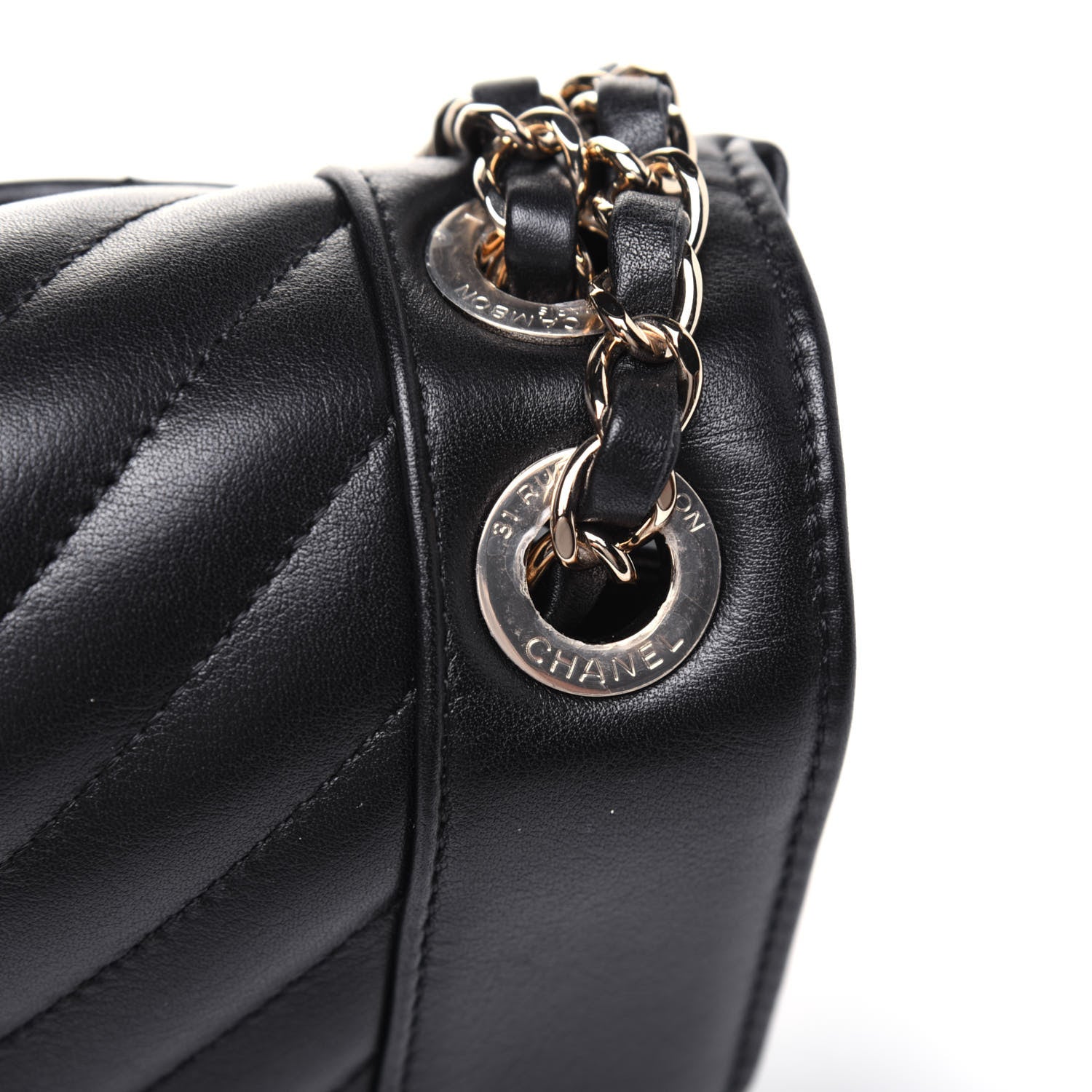 Chanel Calfskin Quilted Small Daily Chevron Flap Black 15 of 15