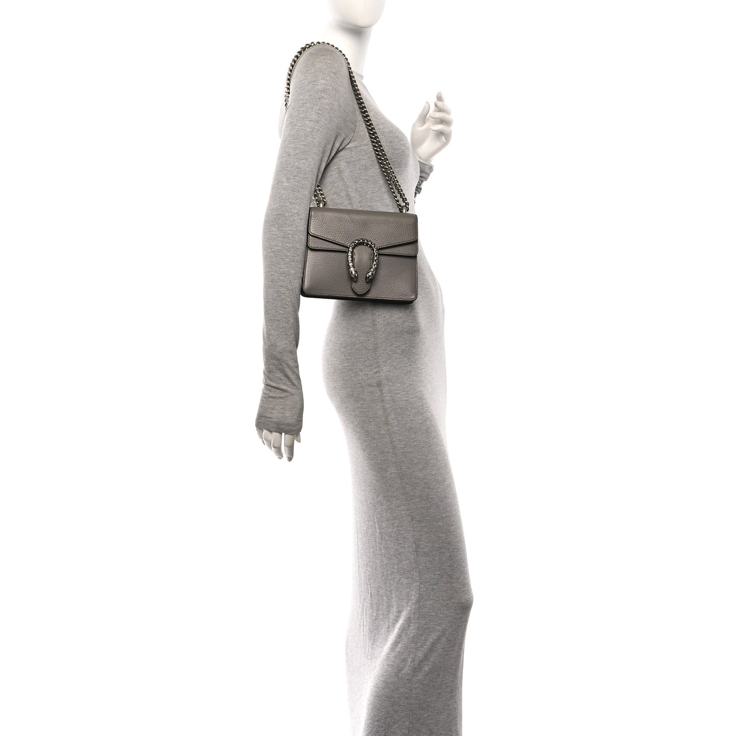Calfskin Mini Dionysus Shoulder Bag Dusty Grey