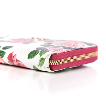 Dolce & Gabbana Dauphine Rose Print Zip Around Wallet Multicolor 8 of 9