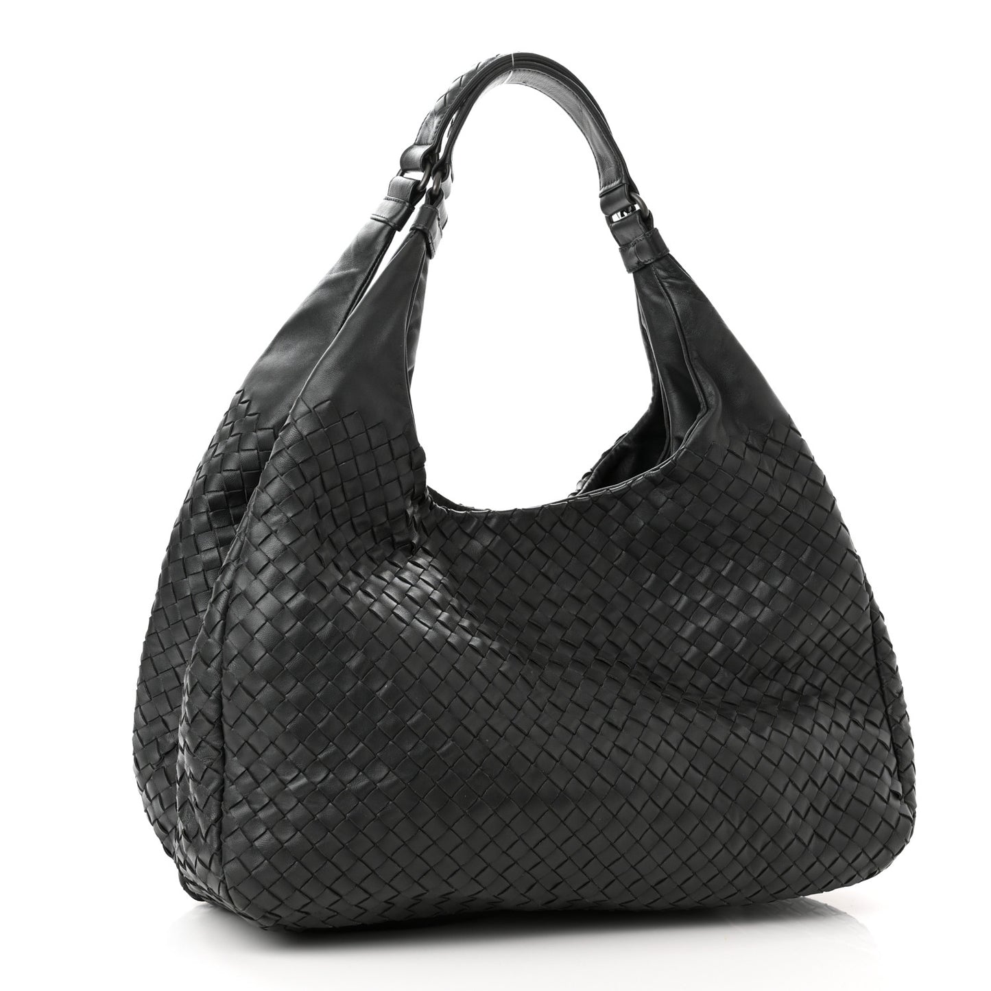 Nappa Intrecciato Medium Campana Hobo Black