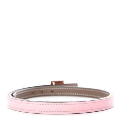 Hermes Swift Epsom 13mm Eileen Reversible Belt 85 Rose Sakura Etoupe 3 of 7