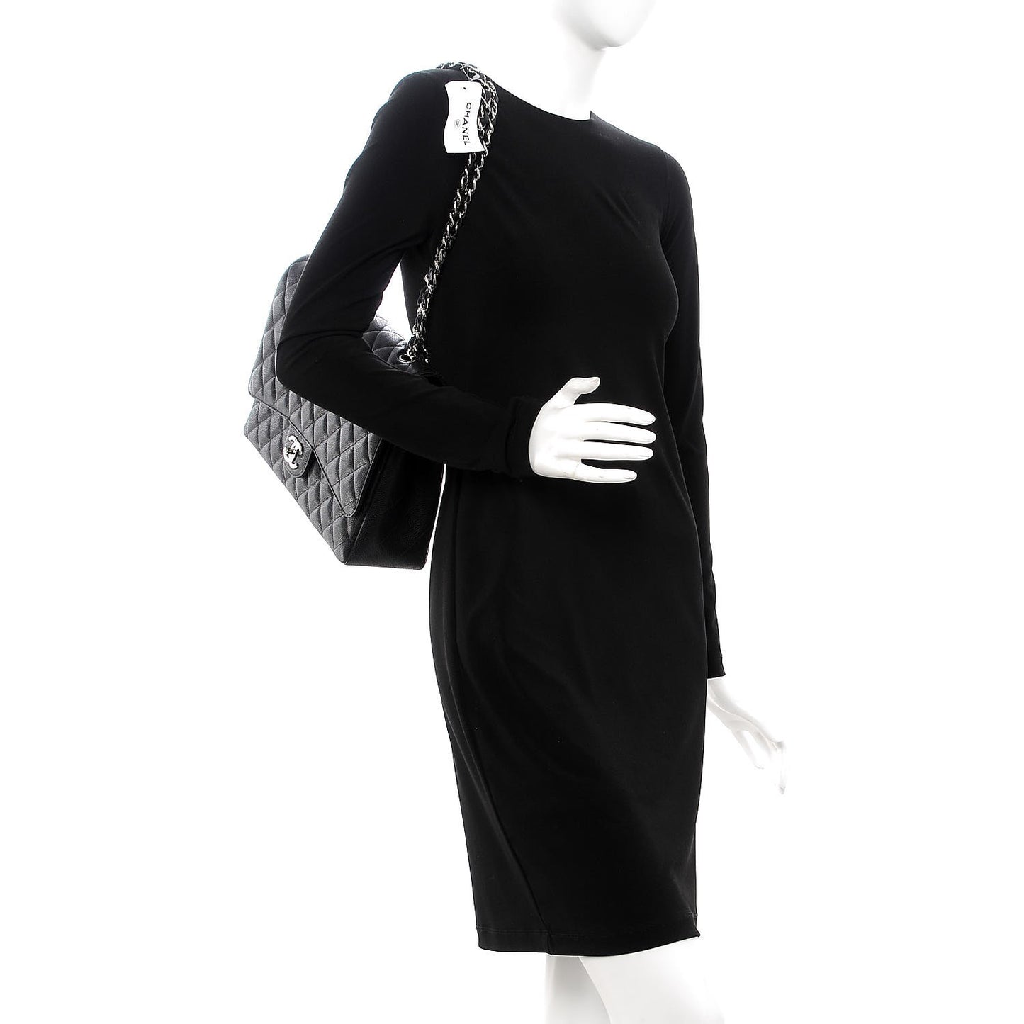 Caviar Quilted Maxi Double Flap Black