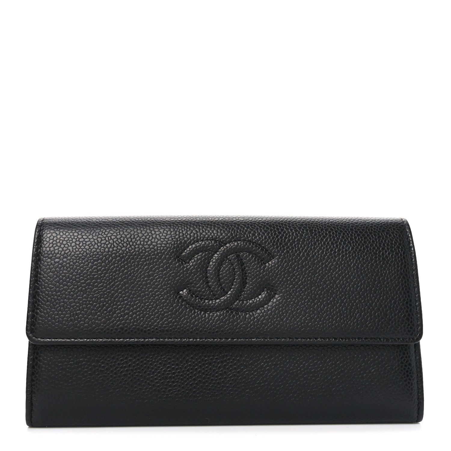 Chanel Caviar Timeless CC Large Gusset Flap Wallet Black 1 of 9