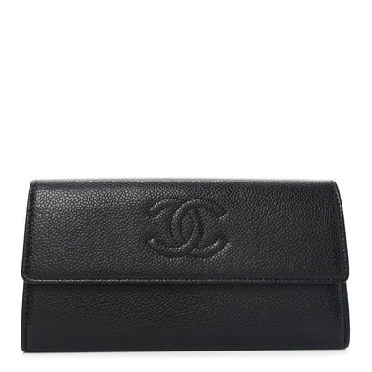 Chanel Caviar Timeless CC Large Gusset Flap Wallet Black 1 of 9