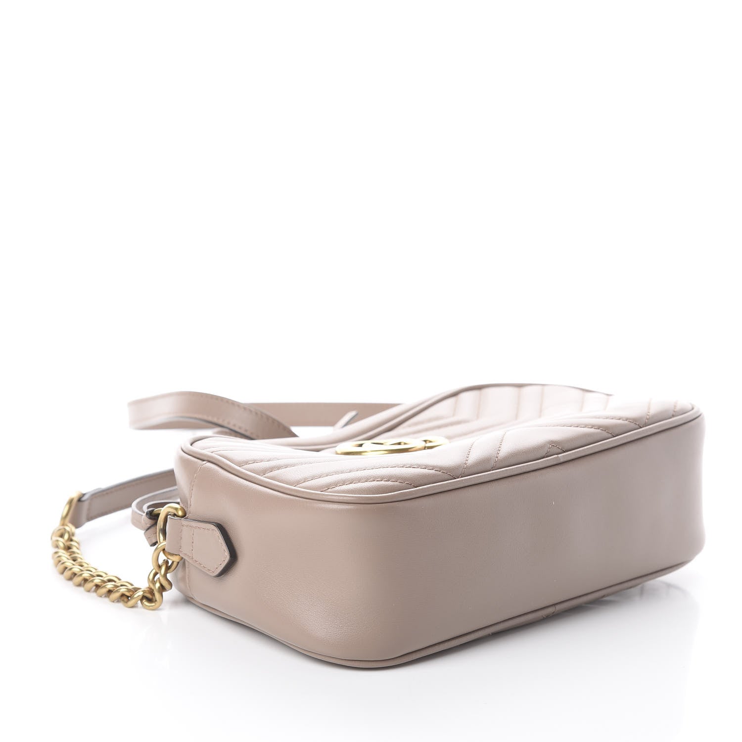 Gucci Calfskin Matelasse Small GG Marmont Chain Shoulder Bag Porcelain Rose 3 of 8