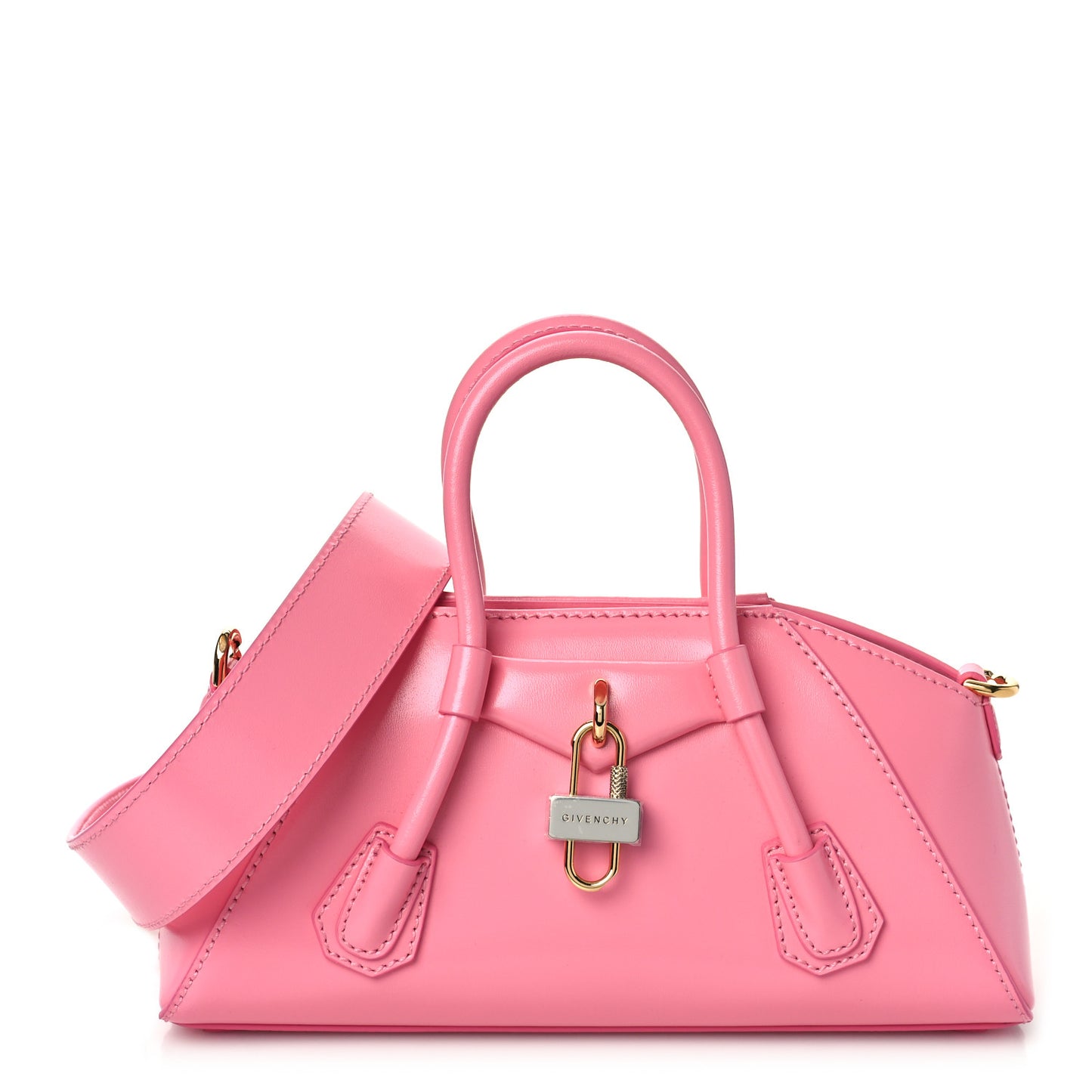 Box Calfskin Mini Antigona Stretch Bright Pink