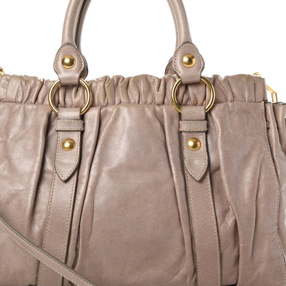 Miu Miu Vitello Lux Gathered Tote Pomice 15 of 16