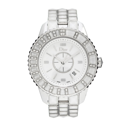 Christian Dior Stainless Steel Diamond Sapphire 33mm Christal Quartz Watch White 1 of 4