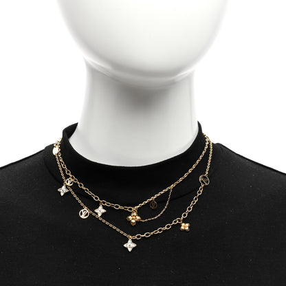 Louis Vuitton Metal Blooming Strass Necklace Gold 2 of 7