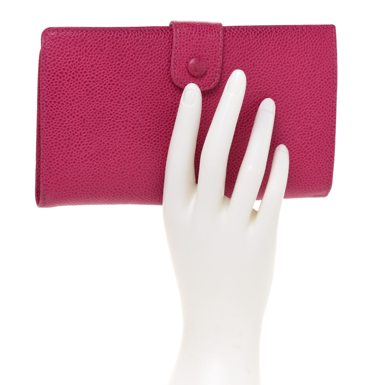Chanel Caviar Timeless CC French Wallet Dark Pink 2 of 15