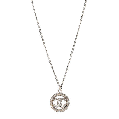 Chanel Crystal CC Medallion Pendant Necklace Gold 1 of 6