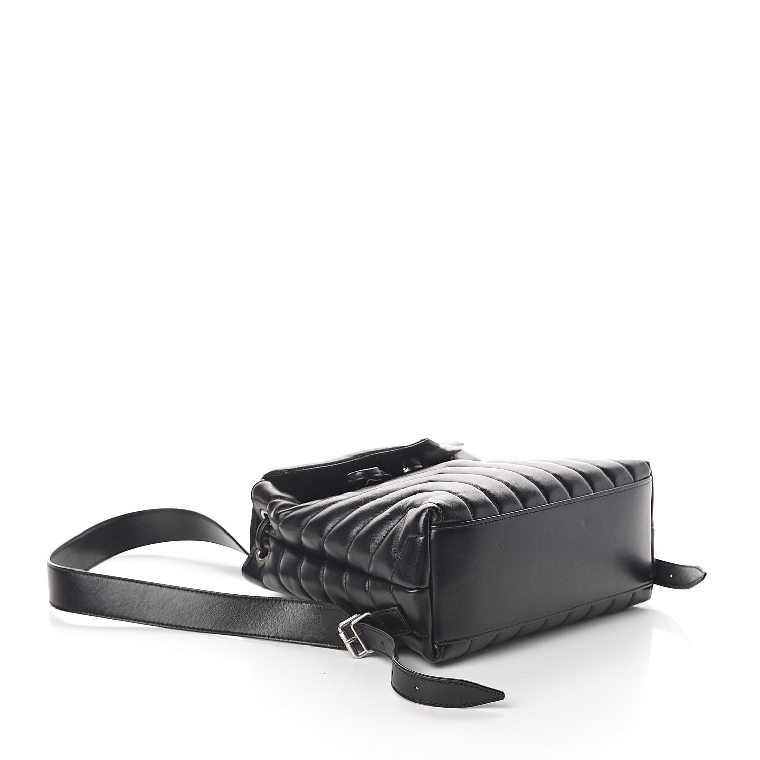 Saint Laurent Calfskin Y Quilted Monogram Small Loulou Backpack Black 4 of 10