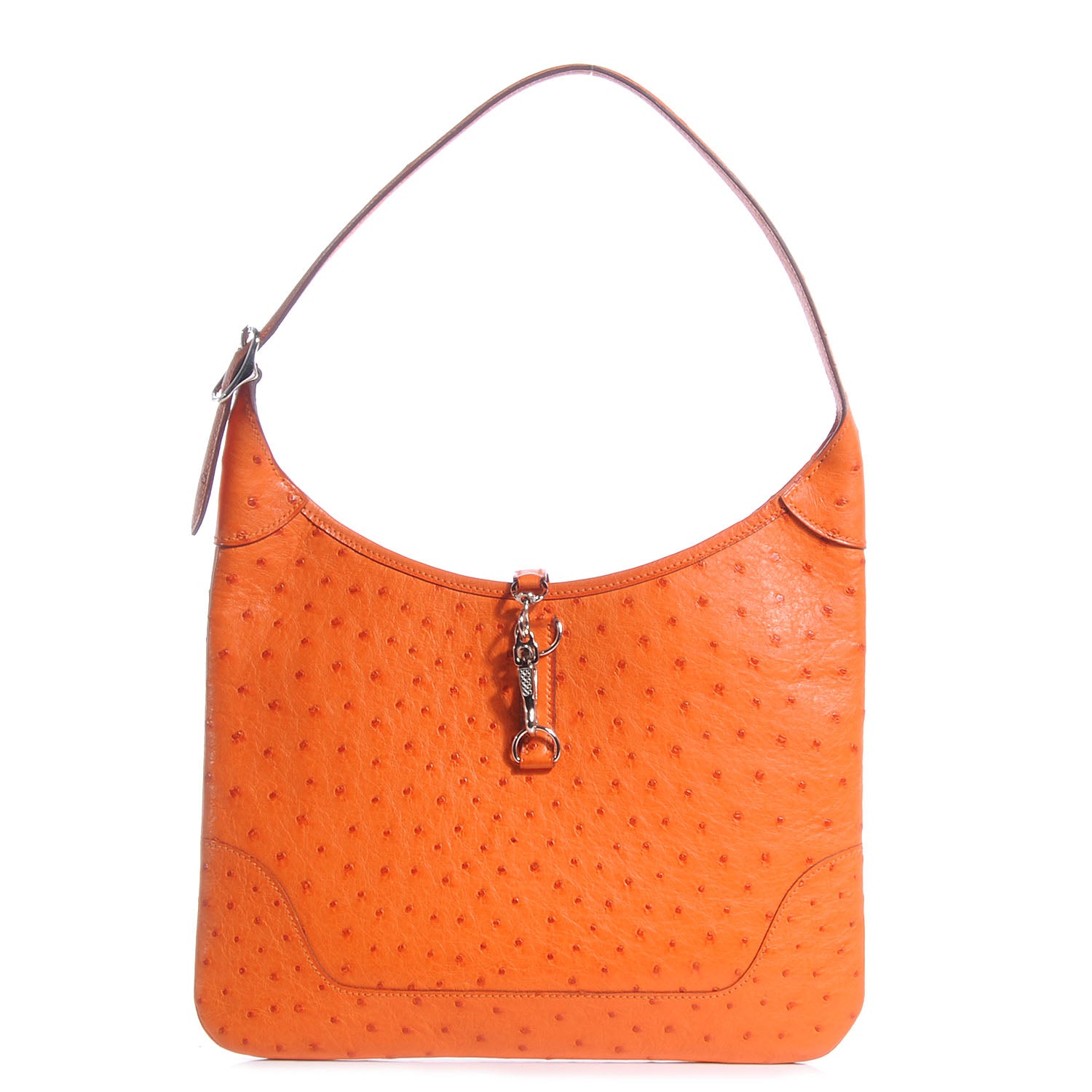 Hermes Ostrich TRIM II 31 Hobo Orange 1 of 7