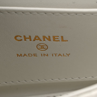 Chanel Shiny Aged Calfskin Quilted Mini Nano Kelly Shopper White 6 of 12