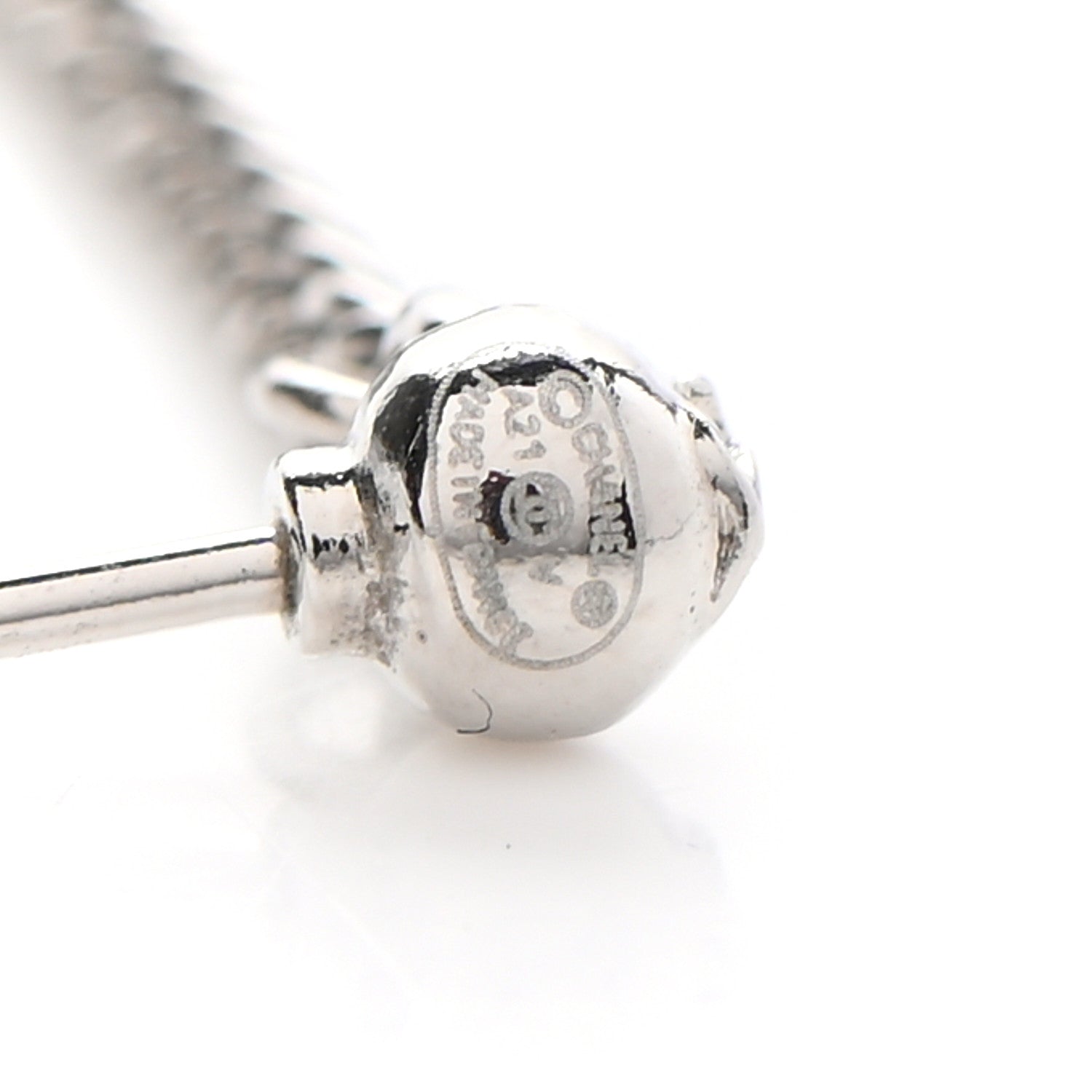 Chanel Baguette Crystal CC Drop Earrings Silver 4 of 4