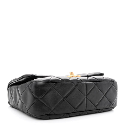 Chanel Lambskin Quilted Small Lacquered Chain Flap Black 4 of 10
