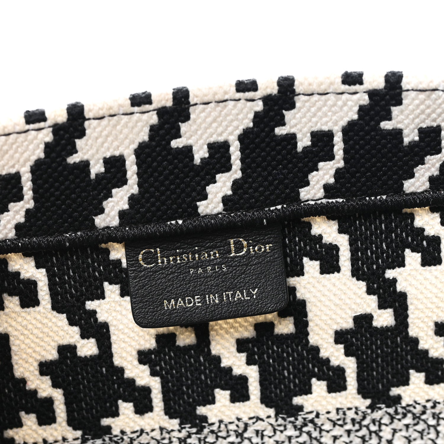 Christian Dior Canvas Macro Houndstooth Embroidered Medium Book