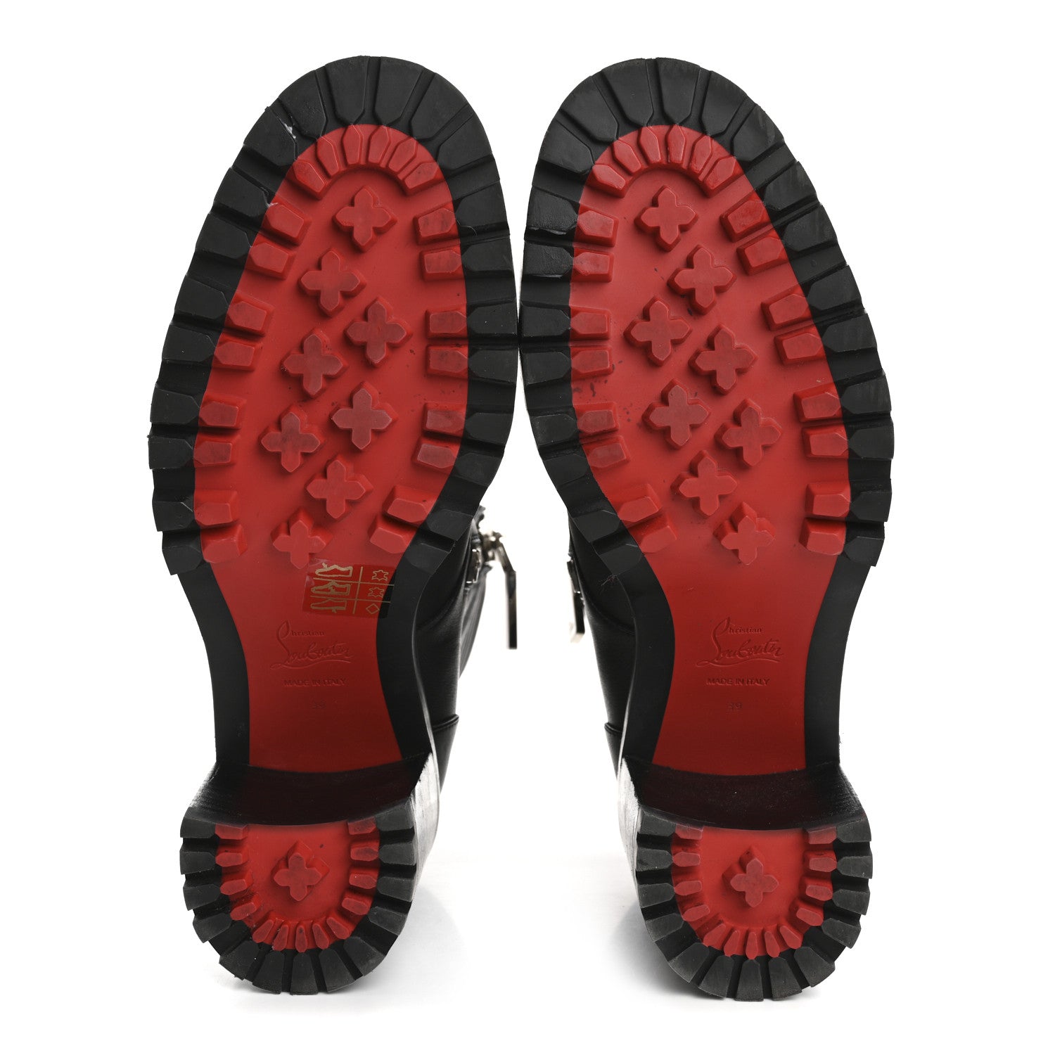 Christian Louboutin En Hiver Mixed Dual-Zip Booties 39 Black 6 of 13