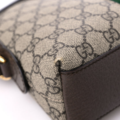 Gucci GG Supreme Monogram Textured Dollar Calfskin Web Small Ophidia Dome Shoulder Bag Beige Ebony New Acero 8 of 16