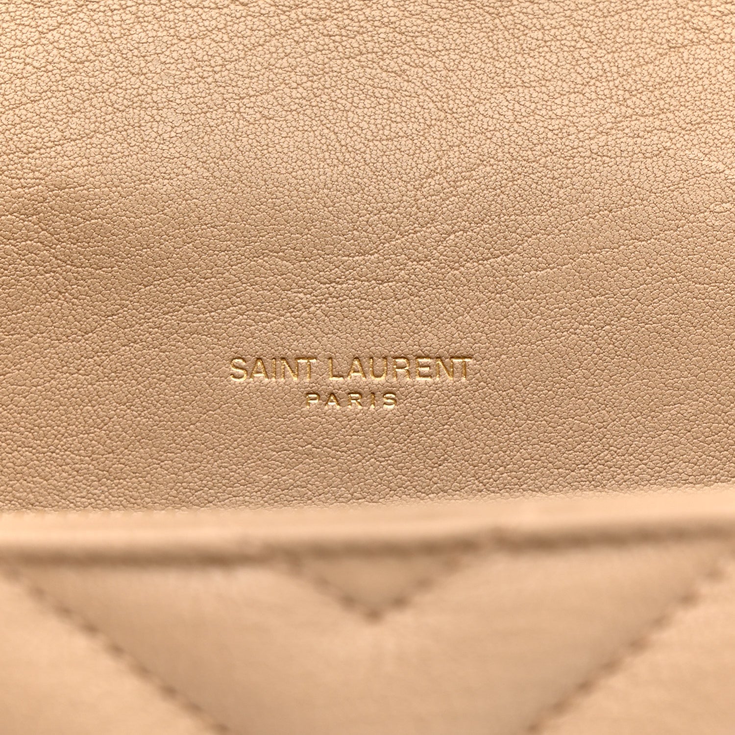Saint Laurent Sheepskin Matelasse Chevron Monogram Medium College Bag Dark Beige 6 of 12