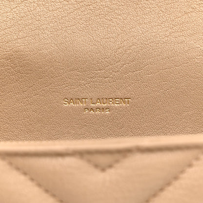 Saint Laurent Sheepskin Matelasse Chevron Monogram Medium College Bag Dark Beige 6 of 12