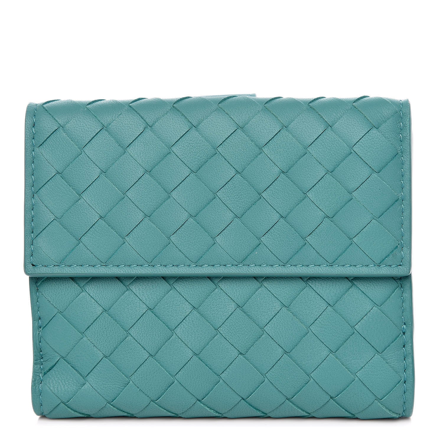 Bottega Veneta Nappa Intrecciato French Flap Wallet Lagoon 1 of 9