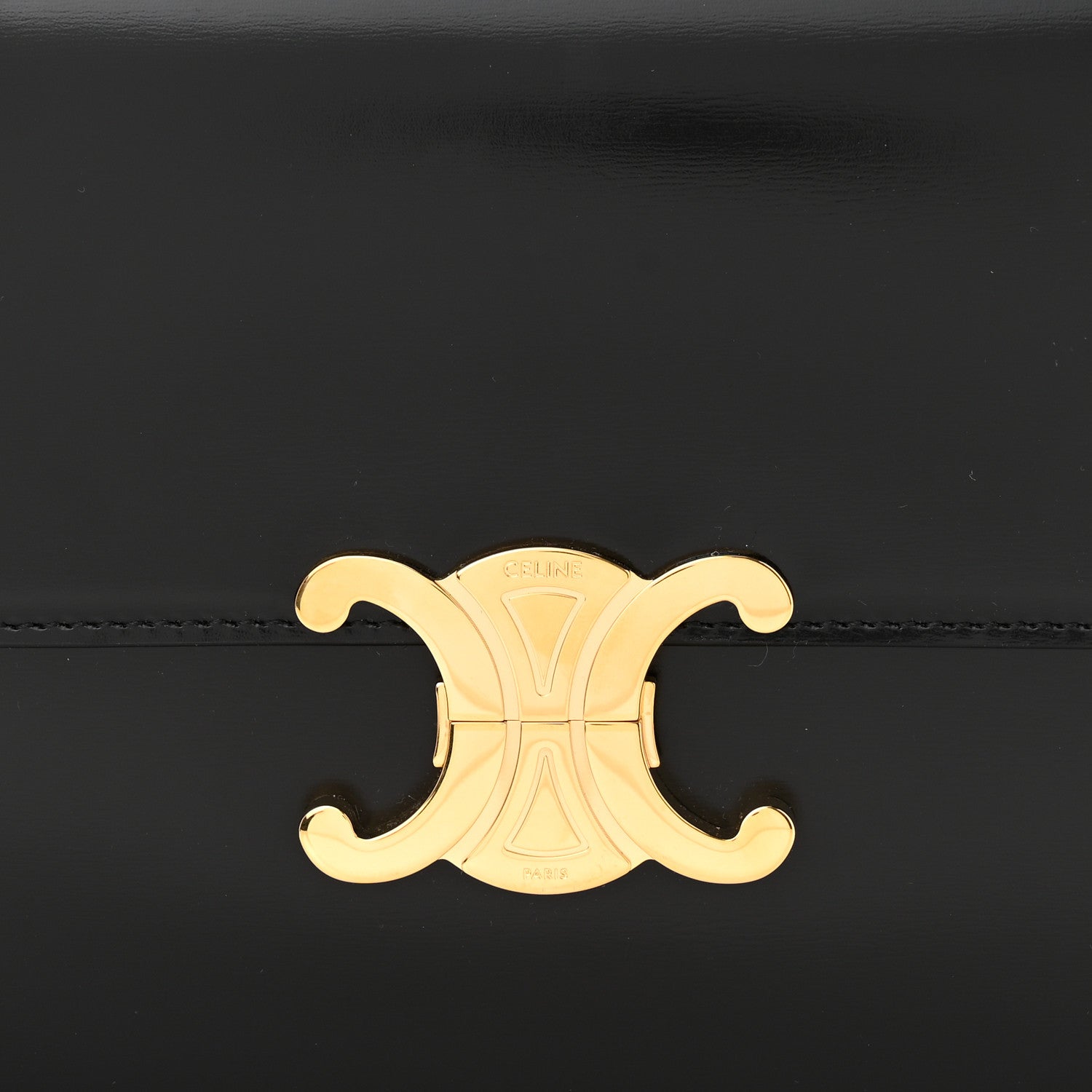 Celine Shiny Calfskin Medium Triomphe Black 8 of 12
