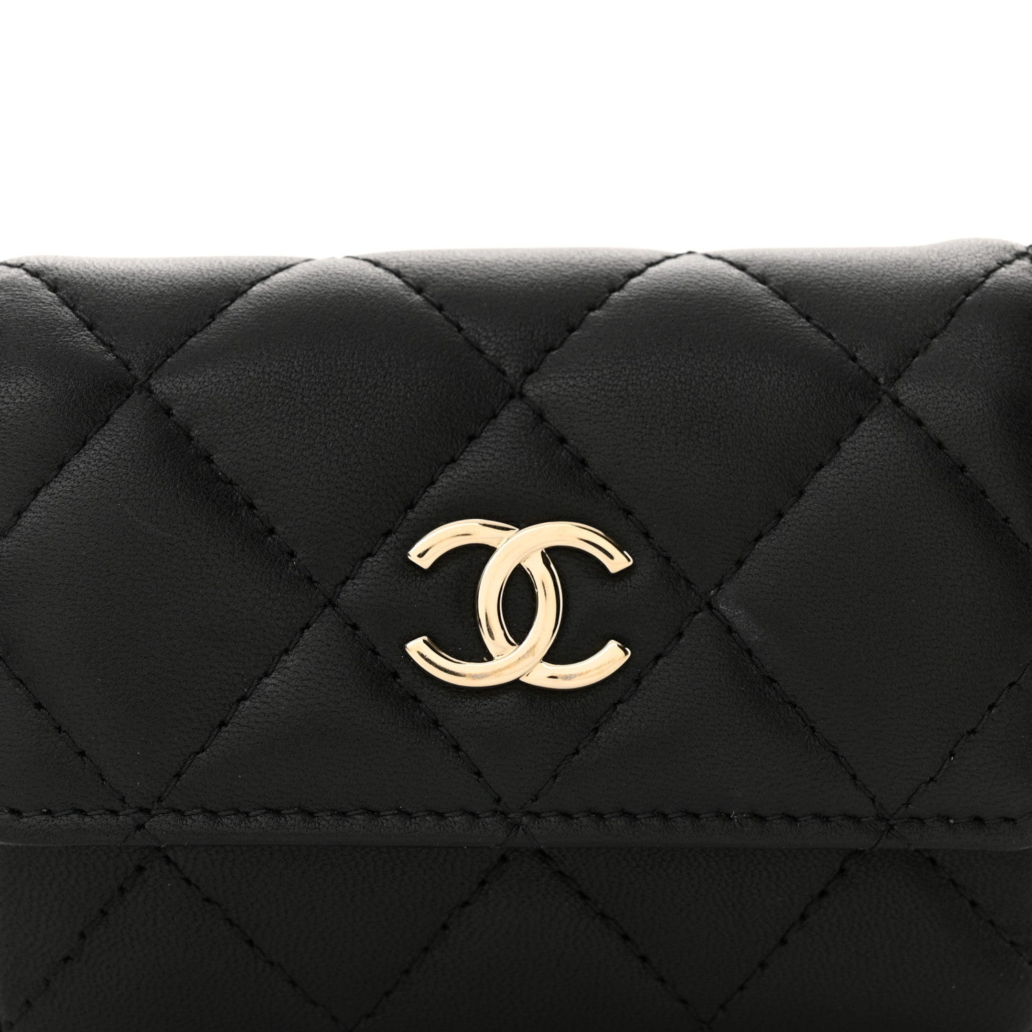 Chanel Lambskin Quilted Pearl Chain Belt Bag Black 9 of 12
