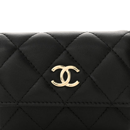 Chanel Lambskin Quilted Pearl Chain Belt Bag Black 9 of 12