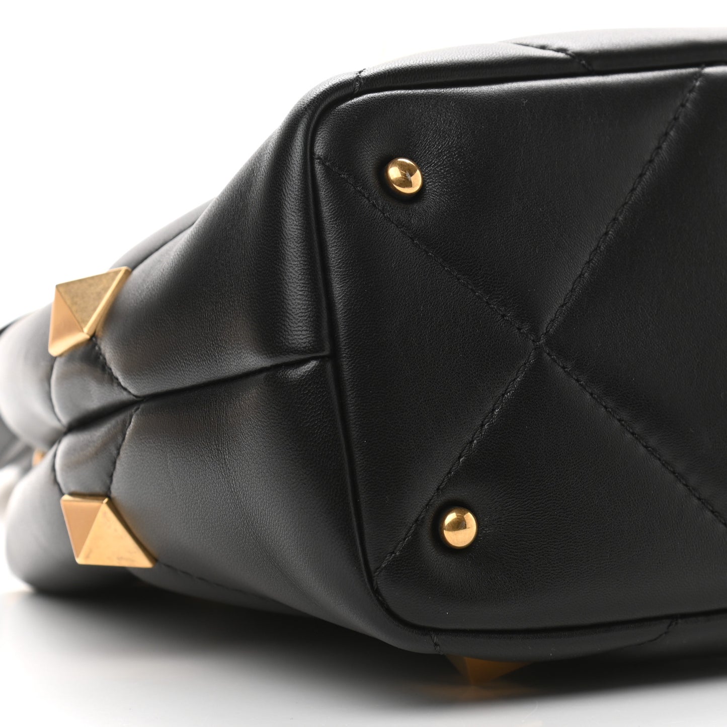 Nappa Small Roman Stud The Handle Bag Black