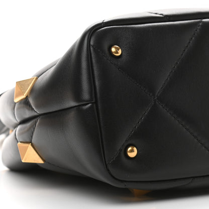 Valentino Garavani Nappa Small Roman Stud The Handle Bag Black 8 of 9