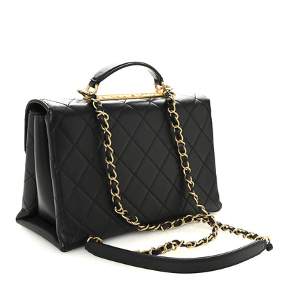 Chanel Lambskin Quilted Large Trendy Spirit Top Handle Bag Black 3 of 12