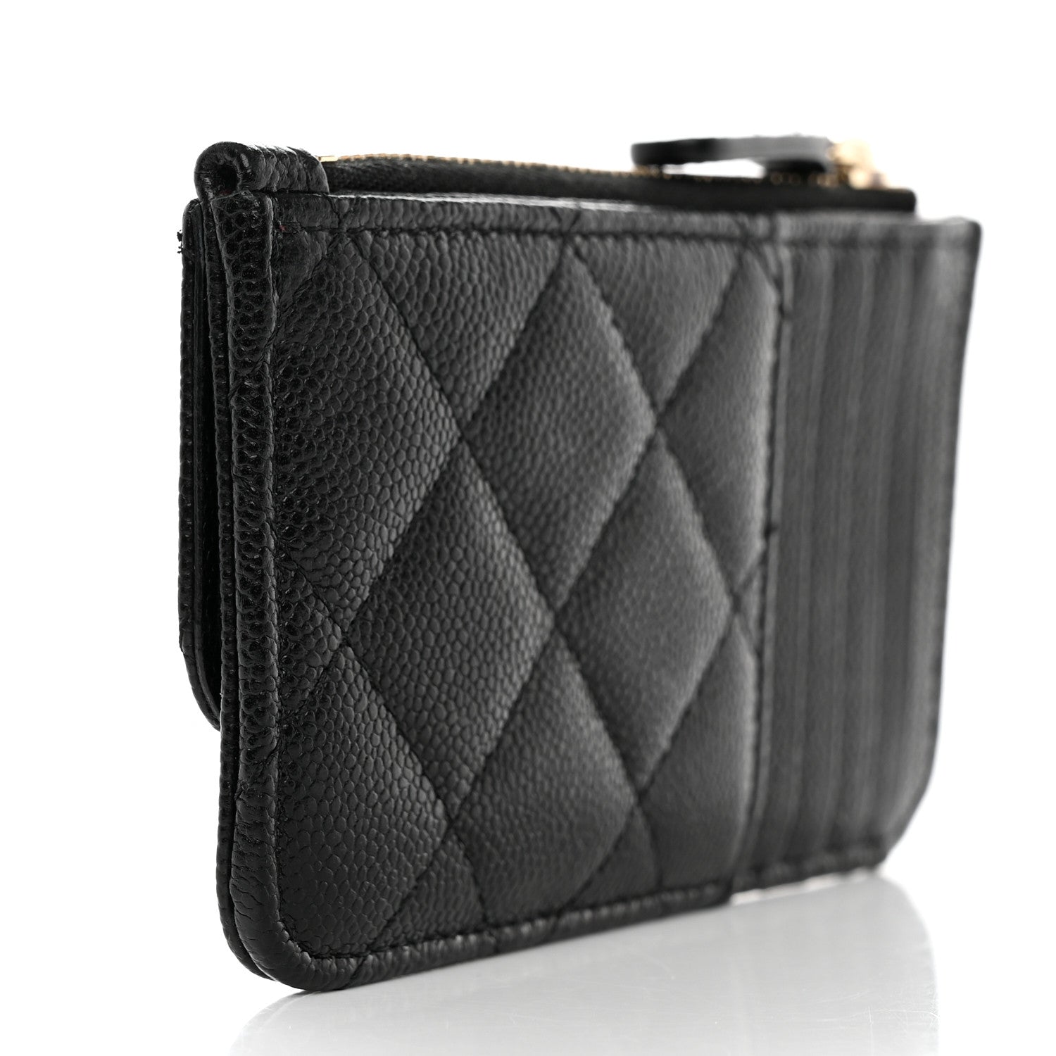 Chanel Caviar Quilted Flap Zip Card Holder Black 3 of 8