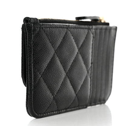Chanel Caviar Quilted Flap Zip Card Holder Black 3 of 8