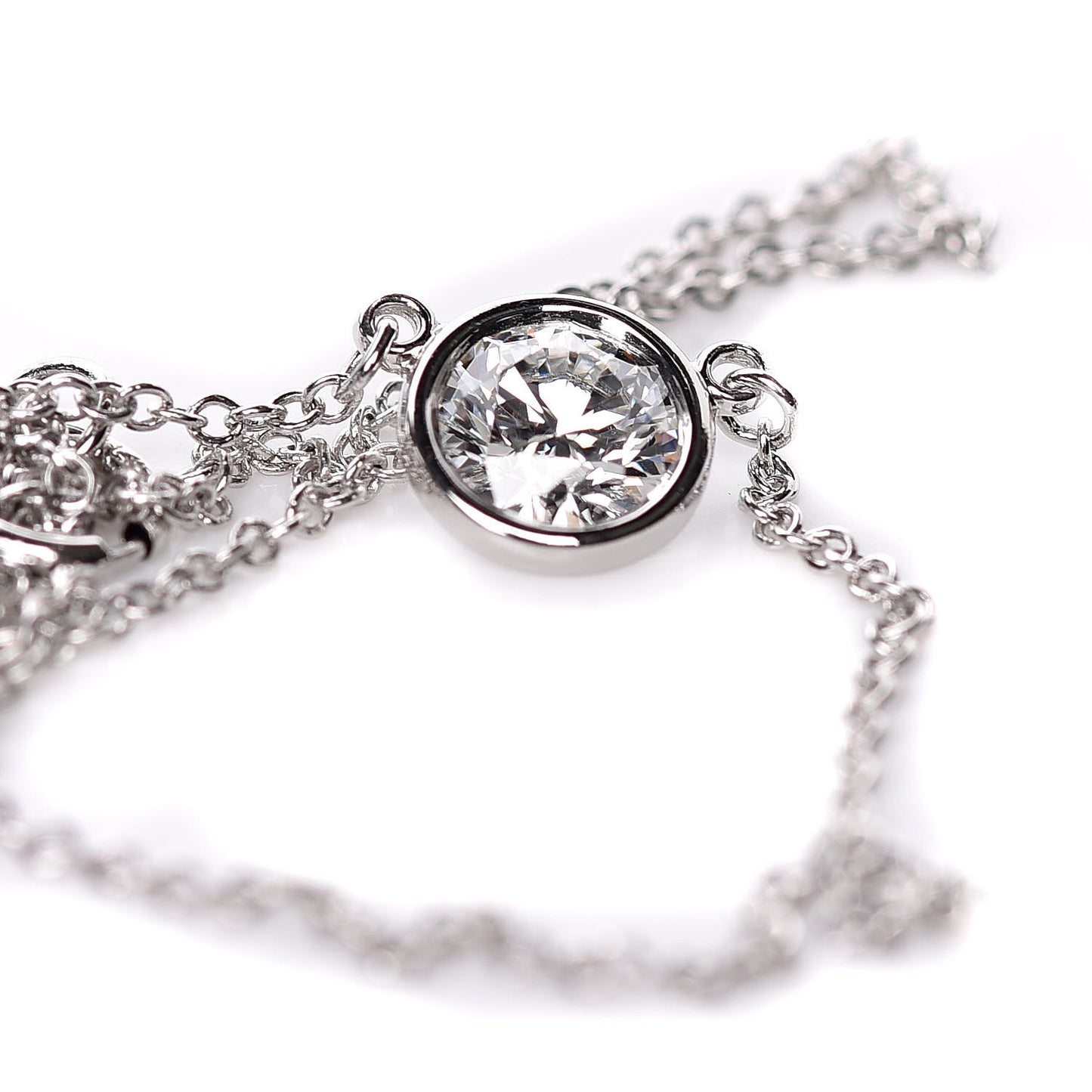 Platinum Diamond .43ct Elsa Peretti Diamonds by the Yard Pendant Necklace
