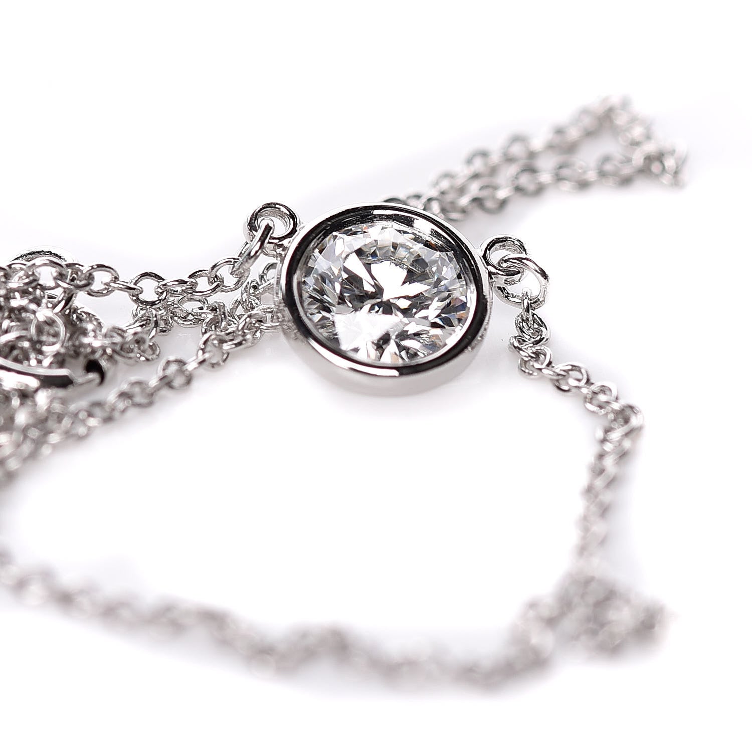 Tiffany Platinum Diamond .43ct Elsa Peretti Diamonds by the Yard Pendant Necklace 9 of 10