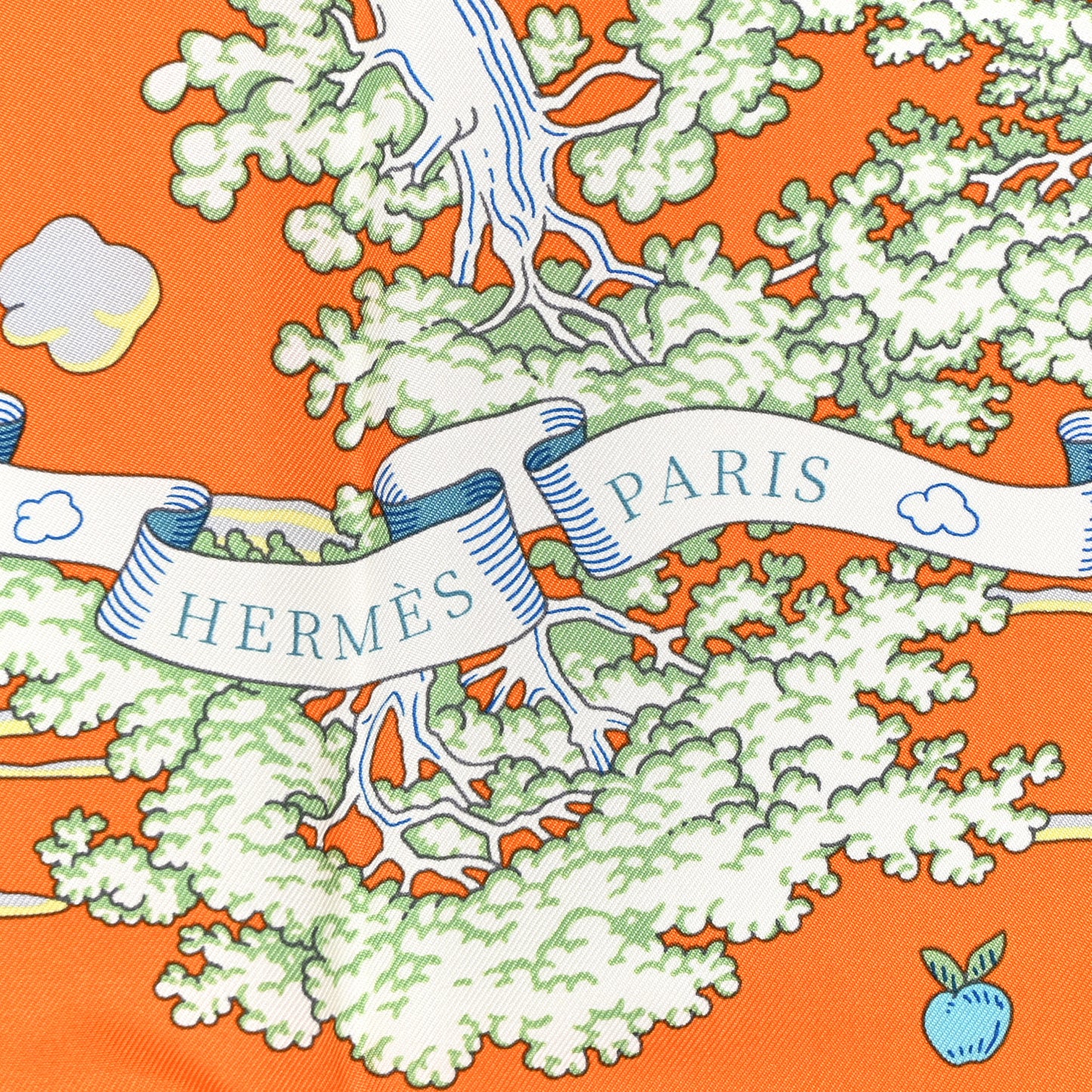 Silk Sur Mon Nuage Scarf 90 Orange Gris Clair Multicolore