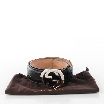 Gucci Guccissima Interlocking G Belt 90 36 Black 4 of 7