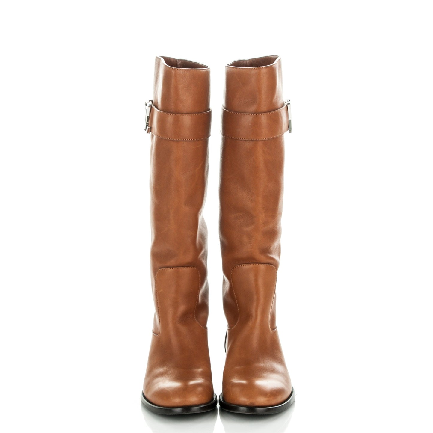 Calfskin Legacy Flat High Boots 36 Brown
