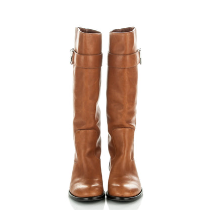 Louis Vuitton Calfskin Legacy Flat High Boots 36 Brown 2 of 7