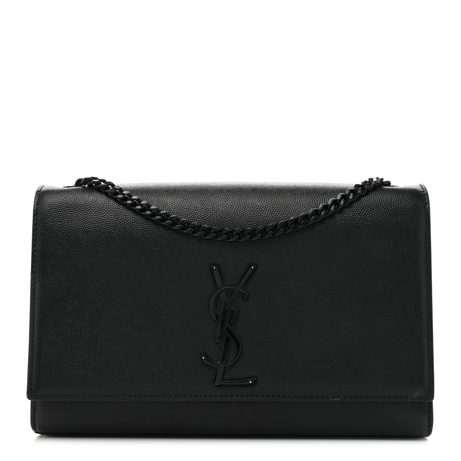 Saint Laurent Grain De Poudre Medium Classic Monogram Monochrome Kate Satchel Black 1 of 18